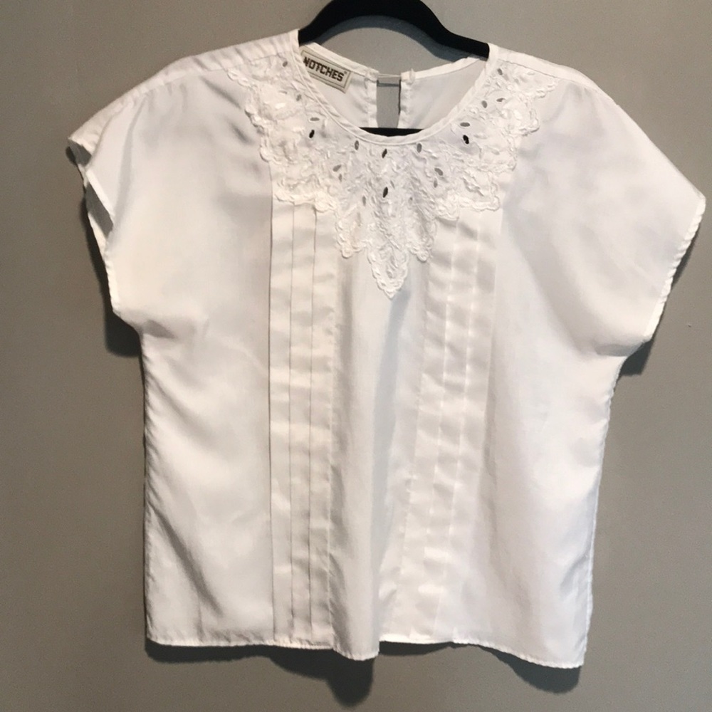 White Linen Folded Design Front Blouse by Notches
